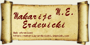Makarije Erdevički vizit kartica